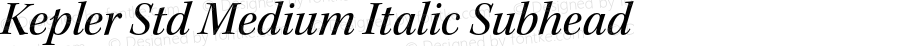 Kepler Std Medium Italic Subhead