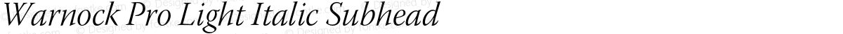 Warnock Pro Light Italic Subhead