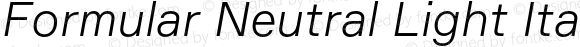 Formular Neutral Light Italic