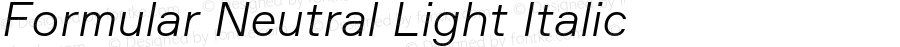 Formular Neutral Light Italic