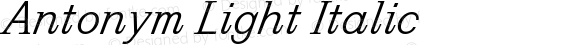 Antonym Light Italic