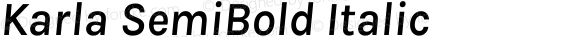 Karla SemiBold Italic