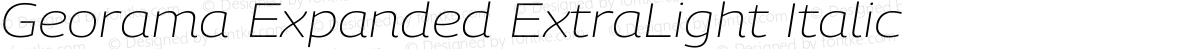 Georama Expanded ExtraLight Italic