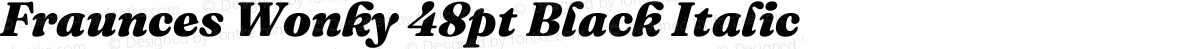 Fraunces Wonky 48pt Black Italic