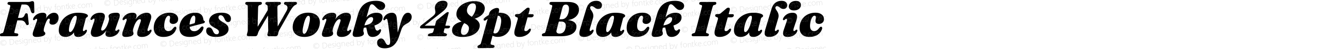 Fraunces Wonky 48pt Black Italic