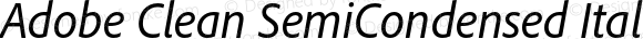 Adobe Clean SemiCondensed Italic