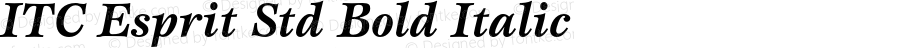 ITC Esprit Std Bold Italic