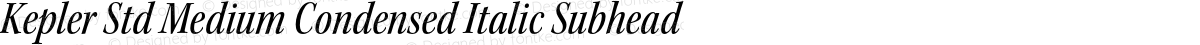 Kepler Std Medium Condensed Italic Subhead