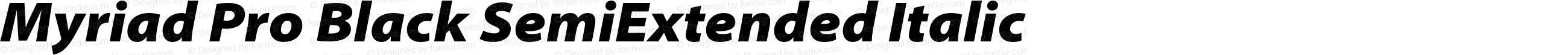 Myriad Pro Black SemiExtended Italic