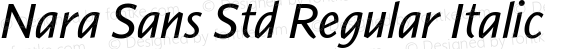 Nara Sans Std Regular Italic