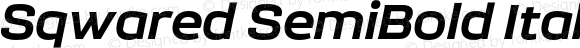 Sqwared SemiBold Italic