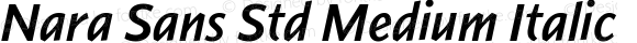Nara Sans Std Medium Italic