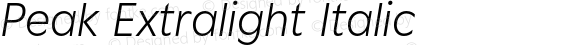 Peak Extralight Italic