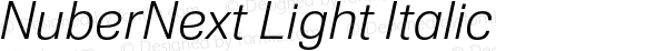 NuberNext Light Italic