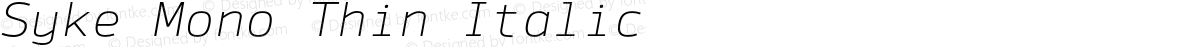 Syke Mono Thin Italic