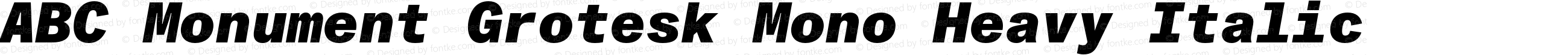 ABC Monument Grotesk Mono Heavy Italic