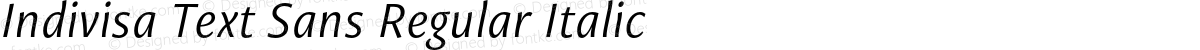 Indivisa Text Sans Regular Italic