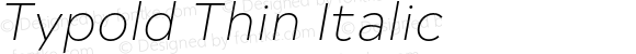 Typold Thin Italic