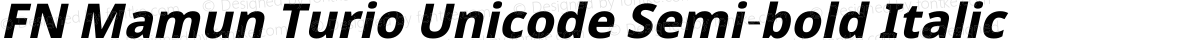 FN Mamun Turio Unicode Semi-bold Italic
