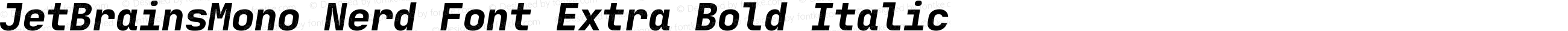 JetBrainsMono Nerd Font Extra Bold Italic