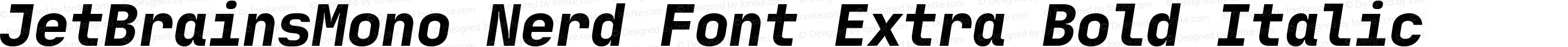 JetBrainsMono Nerd Font Extra Bold Italic
