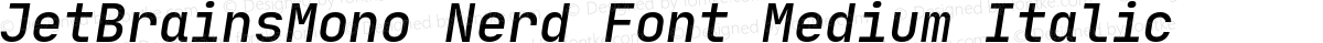 JetBrainsMono Nerd Font Medium Italic