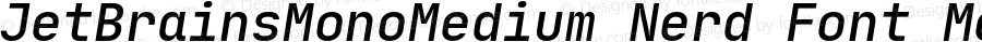 JetBrains Mono Medium Med Ita Nerd Font Complete Mono