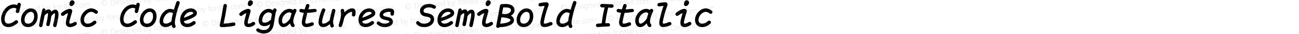 Comic Code Ligatures SemiBold Italic