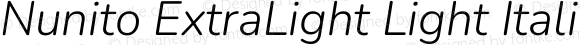 Nunito ExtraLight Light Italic