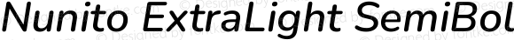 Nunito ExtraLight SemiBold Italic