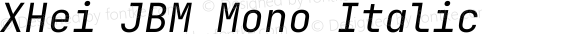 XHei JBM Mono Italic