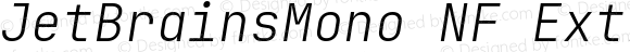 JetBrains Mono ExtraLight Italic Nerd Font Complete Mono Windows Compatible