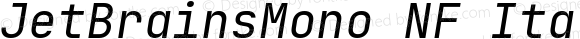 JetBrains Mono Italic Nerd Font Complete Windows Compatible