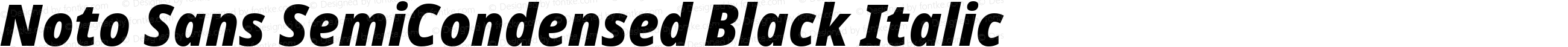 Noto Sans SemiCondensed Black Italic