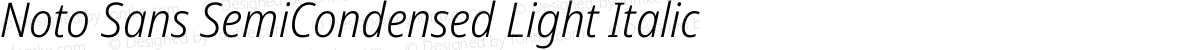 Noto Sans SemiCondensed Light Italic