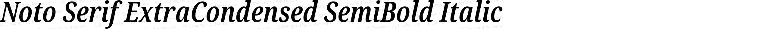 Noto Serif ExtraCondensed SemiBold Italic