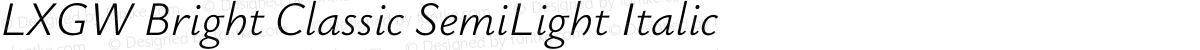 LXGW Bright Classic SemiLight Italic