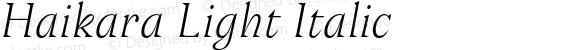 Haikara Light Italic