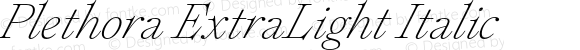 Plethora ExtraLight Italic