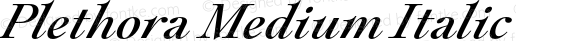 Plethora Medium Italic