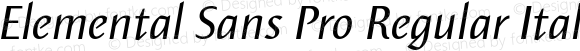 Elemental Sans Pro Regular Italic