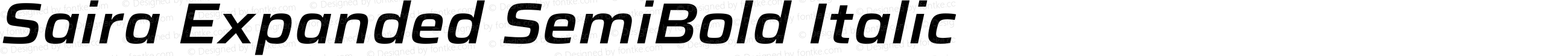 Saira Expanded SemiBold Italic