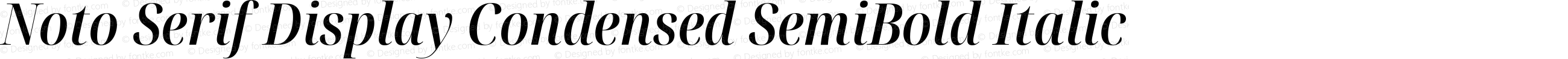 Noto Serif Display Condensed SemiBold Italic