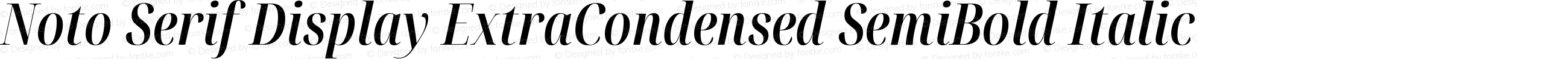 Noto Serif Display ExtraCondensed SemiBold Italic