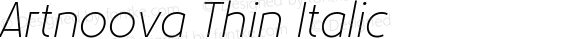 Artnoova Thin Italic