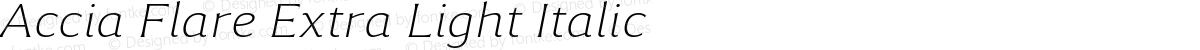 Accia Flare Extra Light Italic