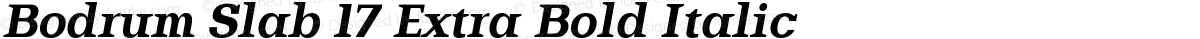 Bodrum Slab 17 Extra Bold Italic