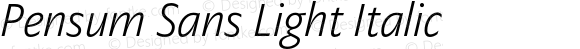 Pensum Sans Light Italic