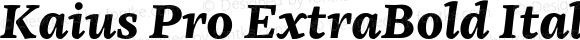 Kaius Pro ExtraBold Italic