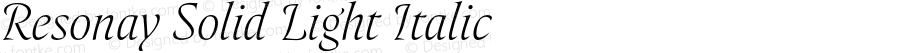 Resonay Solid Light Italic